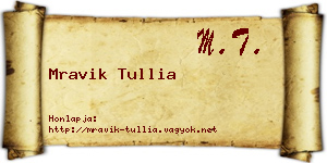 Mravik Tullia névjegykártya